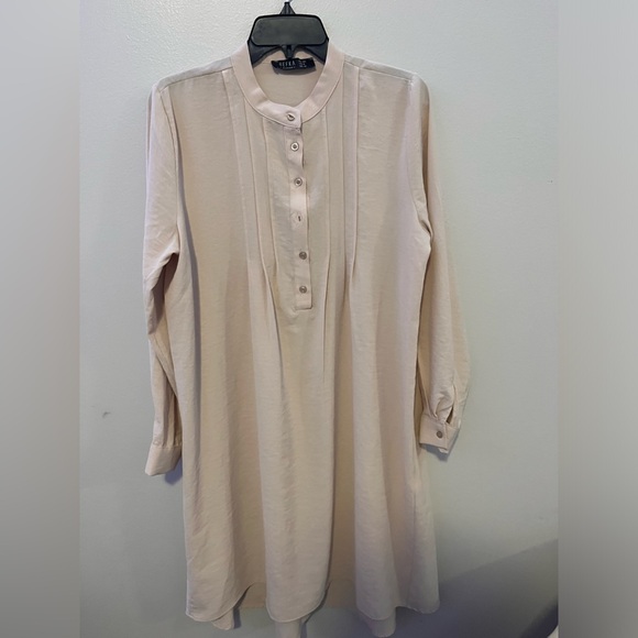 Ribbed detailed belt detailed aerobin tunic beige - Picture 3 of 3